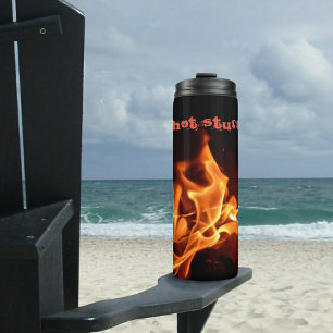 Hot-Stuff Burning Flames Black individuell einstel Thermosbecher