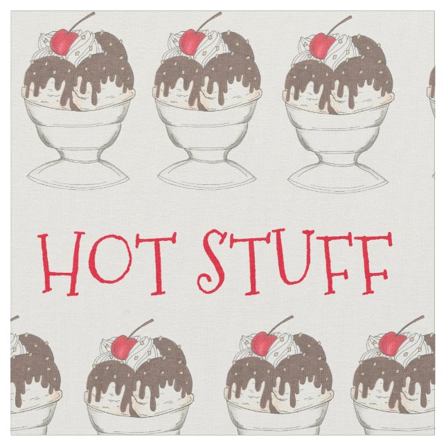 HOT STUFF Eiscreme Sonntag Valentinstag Stoff (Nahaufnahme)