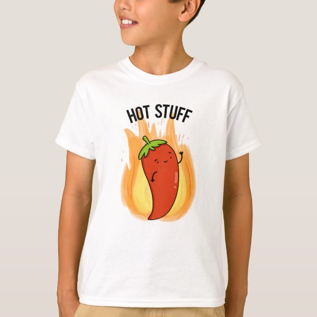 Hot Stuff Funny Red Hot Chili Pfeffer Puff T-Shirt (Vorderseite)