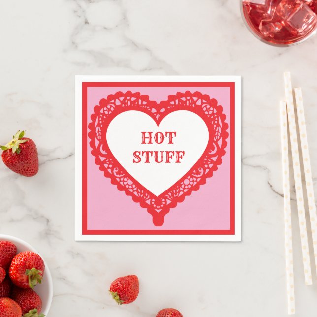 Hot Stuff Hearts Paper Napkin Serviette (Beispiel)