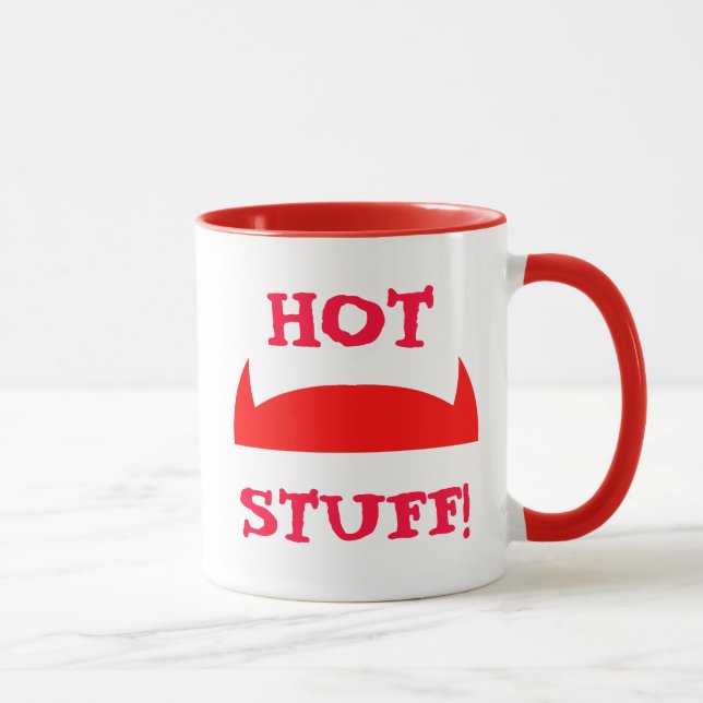 Hot Stuff Red Devil Horns Ladys Tasse (Rechts)