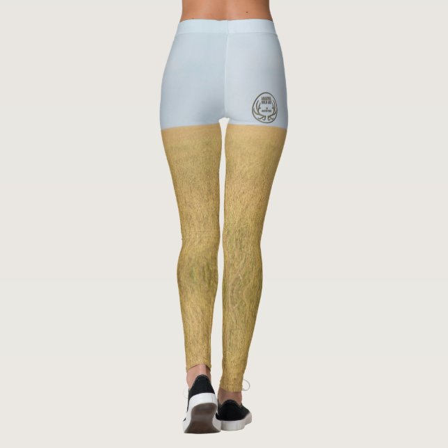 Hot Summer Blue Sky Savanna Grass Leggings (Rückseite)