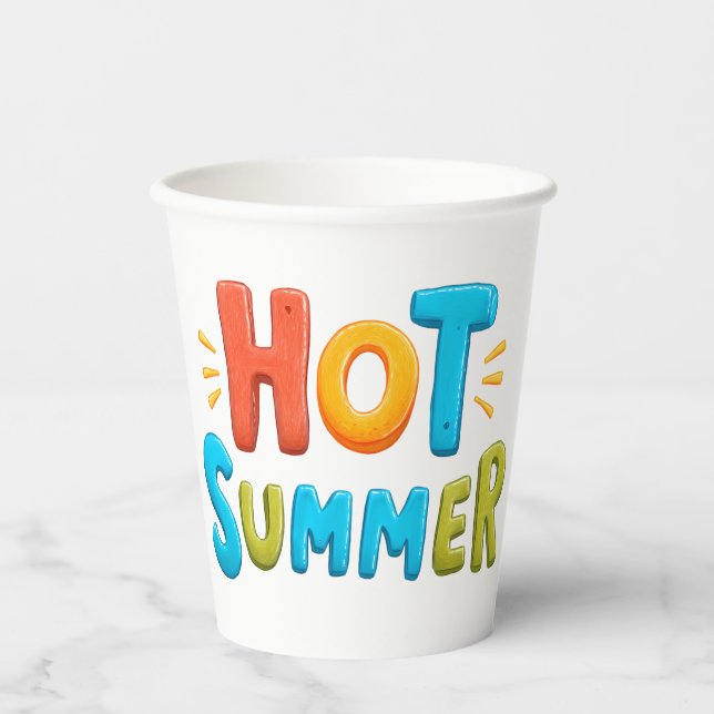 Hot Summer - Hot Summer Season Briefmarke Pappbecher (Vorderseite)