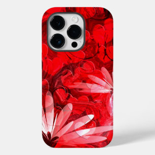 "Hot Summer Night" Rote Abstrakte Blüten und Herz Case-Mate iPhone 14 Pro Hülle