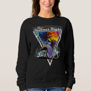 Hot Summer Nights 80's Tropical Vintag Retro Moto Sweatshirt