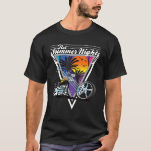 Hot Summer Nights 80's Tropical Vintag Retro Moto T-Shirt