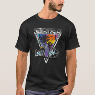 Hot Summer Nights 80's Tropical Vintag Retro Moto T-Shirt