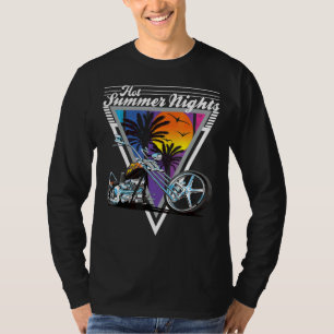 Hot Summer Nights 80's Tropical Vintag Retro Moto T-Shirt