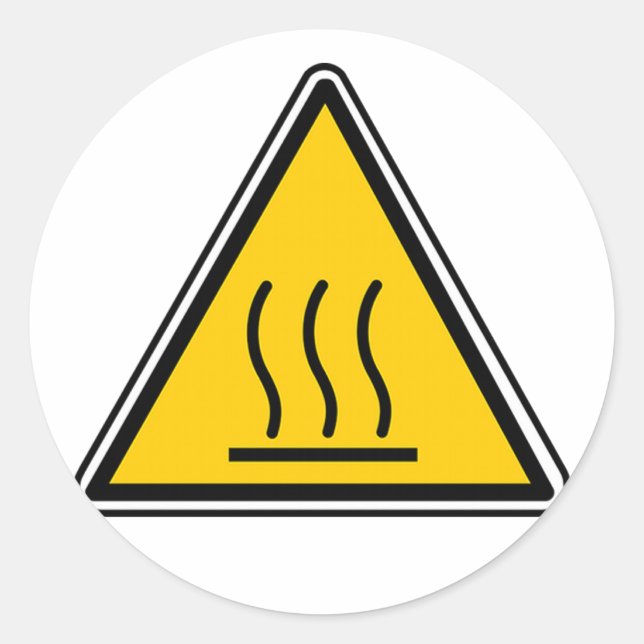 Hot Surface Sign Runder Aufkleber (Vorderseite)
