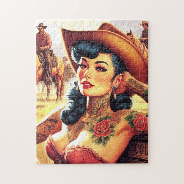 Hot Tattoo Cowgirl Puzzle (Vertikal)