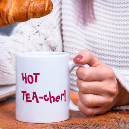 Hot Teacher - lustiger TEA-cher-Puff Zweifarbige Tasse