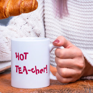 Hot Teacher - lustiger TEA-cher-Puff Zweifarbige Tasse