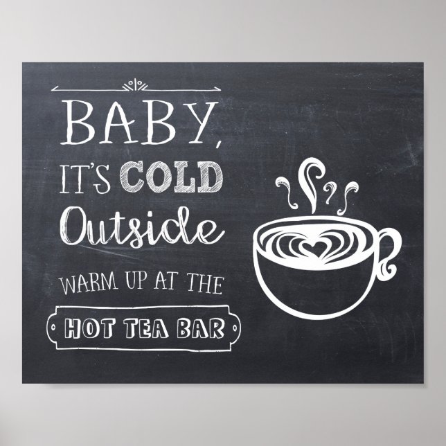 Hot Tee Bar Sign Poster (Vorne)