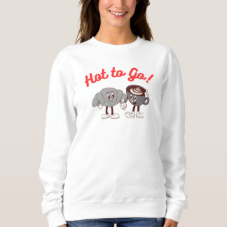 Hot to Go Shirt Sweatshirt, Retro Vintag, Kaffee