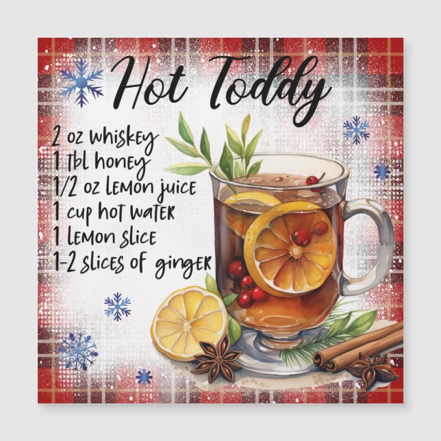 Hot Toddy Rezept Magnetkarte (Vorderseite)