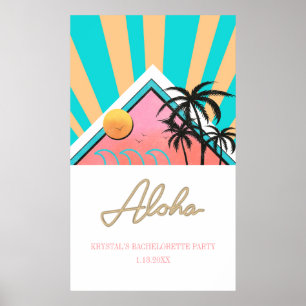 Hot Tropical Beach Junggeselinnen-Abschied Neon Poster