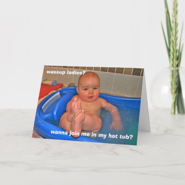 Hot Tub Baby Karte (Vorderseite)