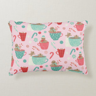 Hot Tub Niedliches Pink-Kakao-Muster Dekokissen