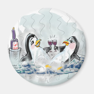 Hot Tub Pinguine! Magnet