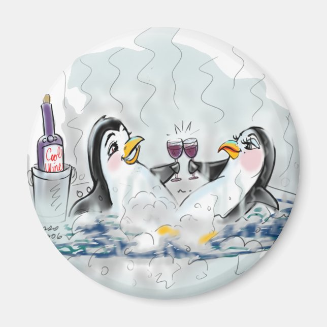 Hot Tub Pinguine! Magnet (Vorne)