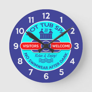 Hot Tube Runde Wanduhr