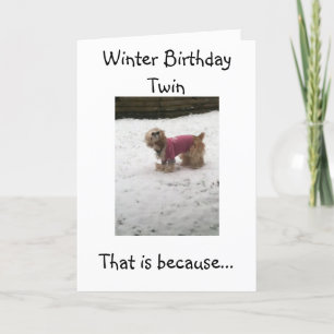 HOT TWINS SPASS=WINTER BIRTHDAY GREETINGS KARTE