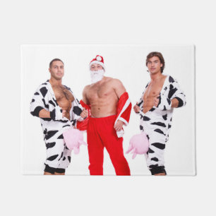 Hot Typ Muscular Men Santa Outfit Funny Christmas Fußmatte