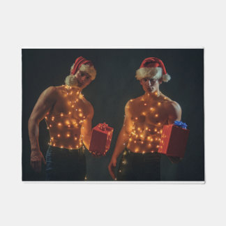Hot Typ Pose Sexy Shirless Muskel-Weihnachtsmannmü Fußmatte
