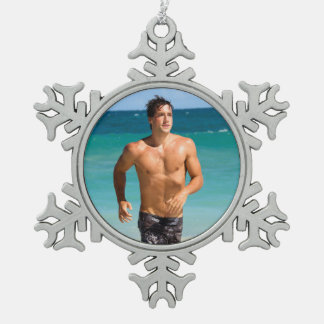 Hot Typ Runs Ocean Sexy Shirless Muscle Man Hunk Schneeflocken Zinn-Ornament
