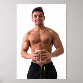 Hot Typ Sexy Shirless Muscle Football Stuhl Hunk Poster