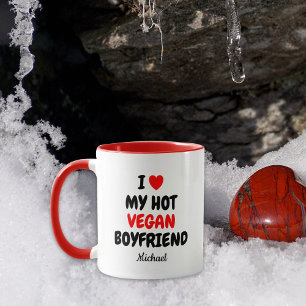 Hot Vegan Boyfriend Valentine's Day Red Tasse