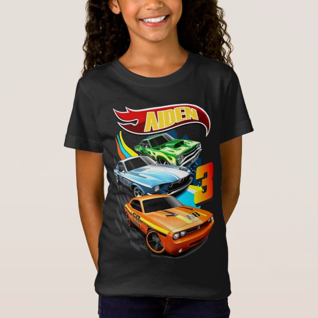 Hot Wheels Birthday T Shirt, Hot Wheels Thementeil T-Shirt (Vorderseite)