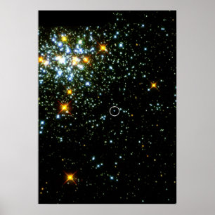 Hot White Zwarf Shines im Young Star Cluster NGC 1 Poster