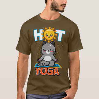 Hot Yoga Funny Niedlich Kawaii Sommerkatze Meditie T-Shirt