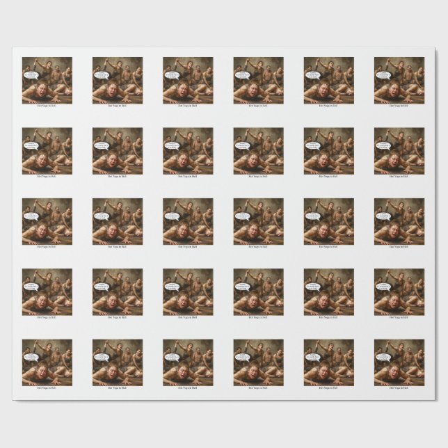 Hot Yoga in Hell. Geschenkpapier (Flach)