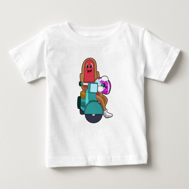 Hotdog als Biker mit Scooter.PNG Baby T-shirt (Vorderseite)
