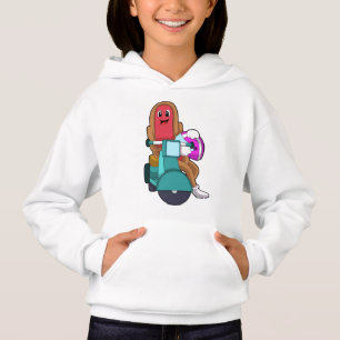 Hotdog als Biker mit Scooter.PNG Hoodie