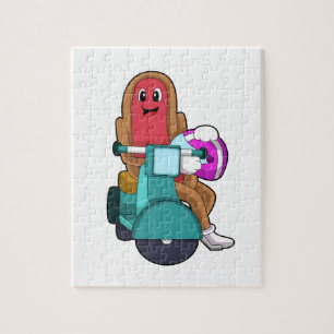 Hotdog als Biker mit Scooter.PNG Puzzle