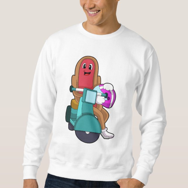 Hotdog als Biker mit Scooter.PNG Sweatshirt (Vorderseite)