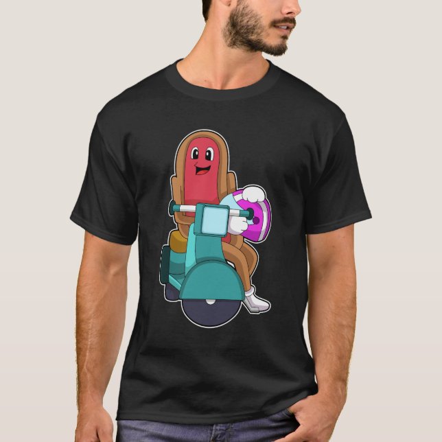 Hotdog als Biker mit Scooter.PNG T-Shirt (Vorderseite)