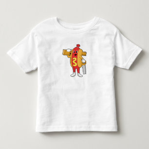 Hotdog als Carpenter mit Säge und Holz Kleinkind T-shirt