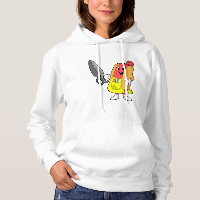 Hotdog als Friseur mit Schere Hoodie (Vorderseite)