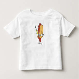 Hotdog als Mechaniker mit Tool Kleinkind T-shirt