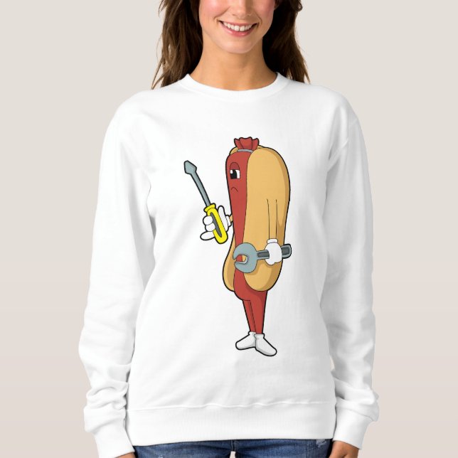 Hotdog als Mechaniker mit Tool Sweatshirt (Vorderseite)