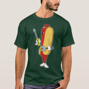 Hotdog als Mechaniker mit Werkzeug  T-Shirt