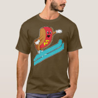 Hotdog als Ski-Jumper mit Ski
