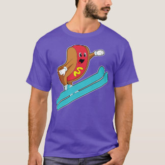 Hotdog als Ski-Jumper mit Ski T-Shirt