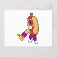 Hotdog bei Cricket mit Cricket-Schläger