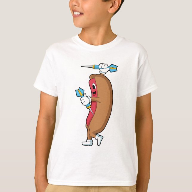 Hotdog bei Darts mit Dart.PNG T-Shirt (Vorderseite)