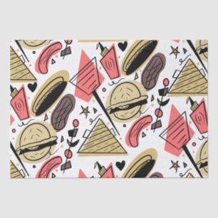 Hotdog Burger Doodle BBQ Geburtstagsmuster Seidenpapier